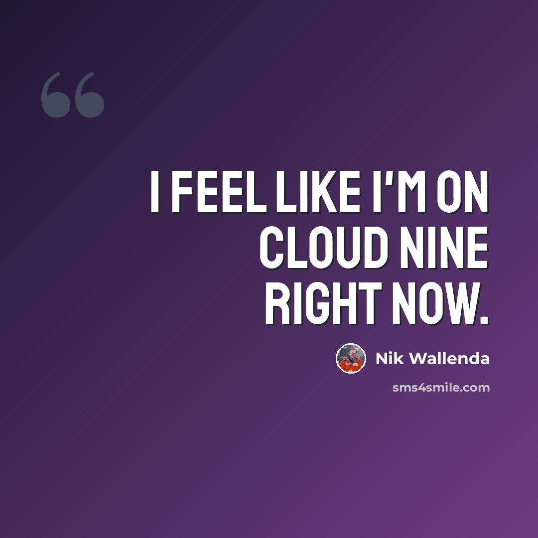 “I feel like I'm on cloud nine right now.” quote by Nik Wallenda