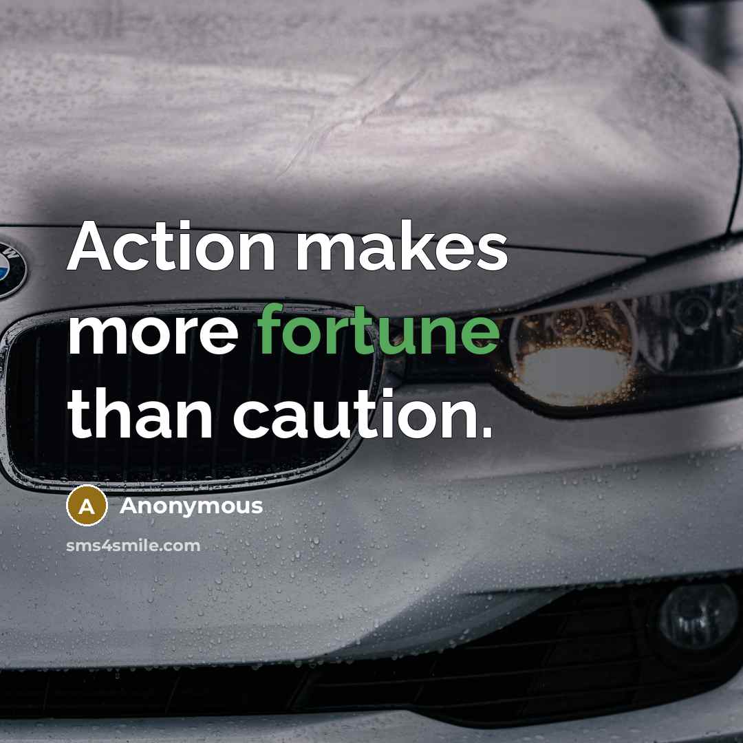 “Action makes more fortune than caution.” quote by Anonymous