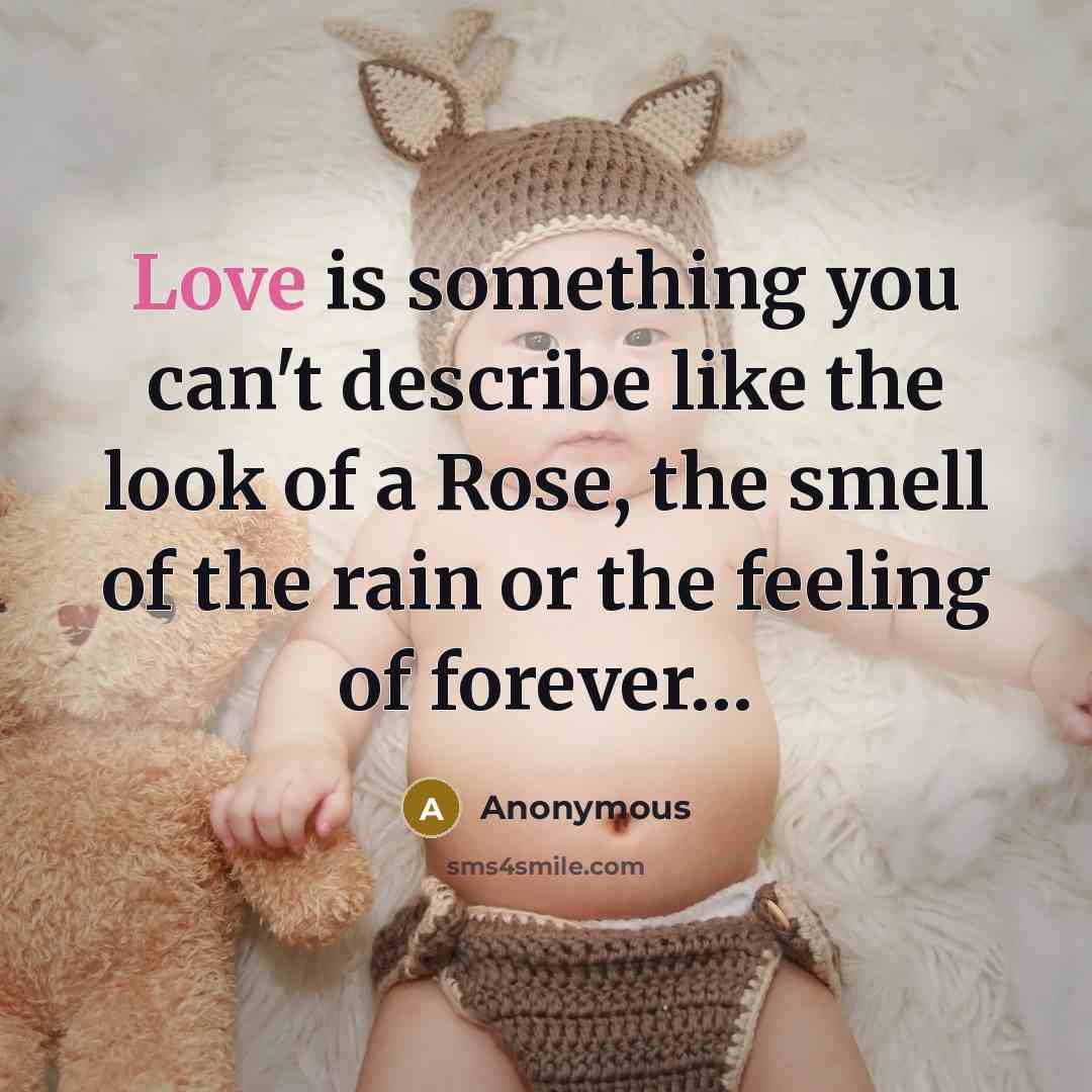 “Love is something you can't describe like the look of a Rose, the smell of the rain or the feeling of forever…” quote by Anonymous