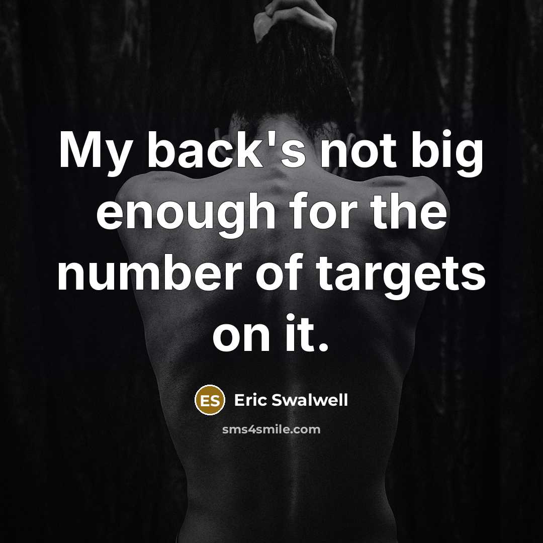 “My back's not big enough for the number of targets on it.” quote by Eric Swalwell