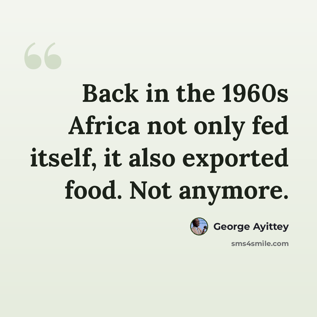 “Back in the 1960s Africa not only fed itself, it also exported food. Not anymore.” quote by George Ayittey