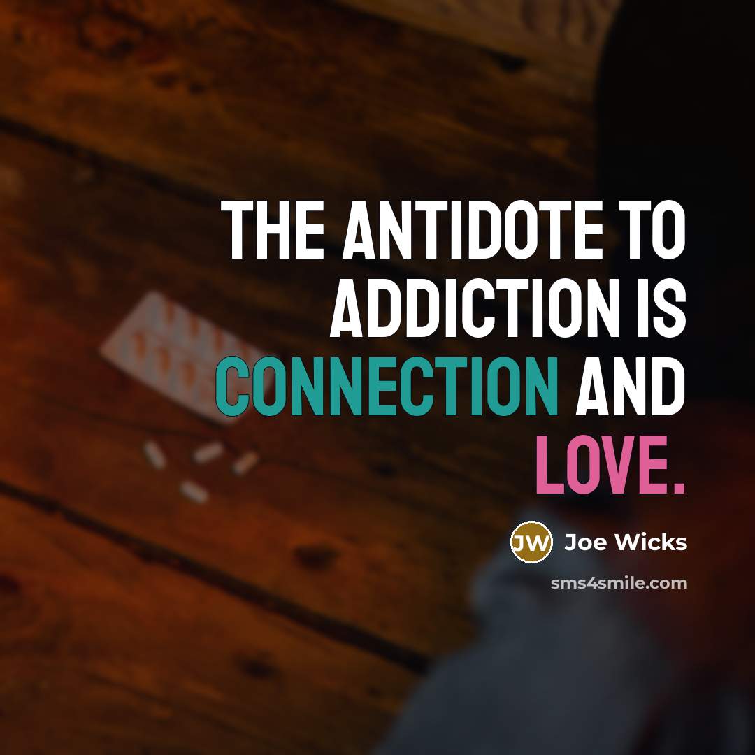 “The antidote to addiction is connection and love.” quote by Joe Wicks
