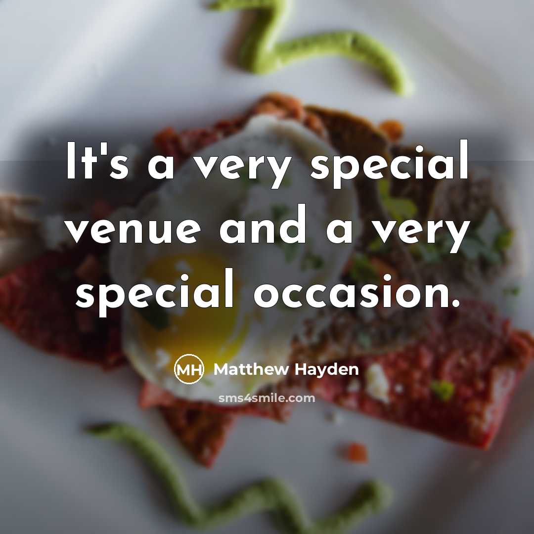 “It's a very special venue and a very special occasion.” quote by Matthew Hayden