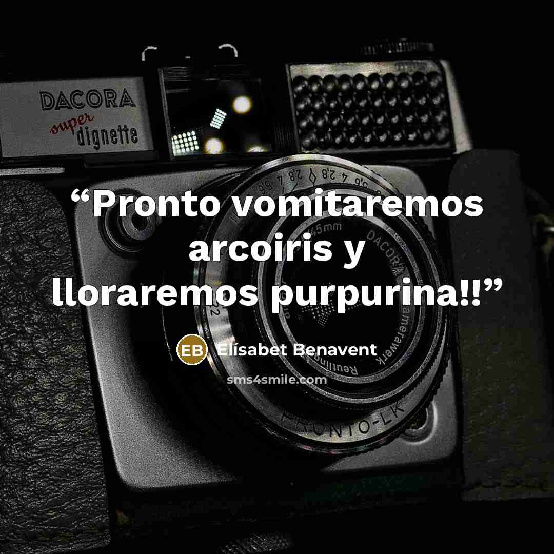 “Pronto vomitaremos arcoiris y lloraremos purpurina!!” quote by Elísabet Benavent
