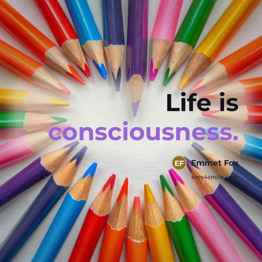 “Life is consciousness.” quote by Emmet Fox