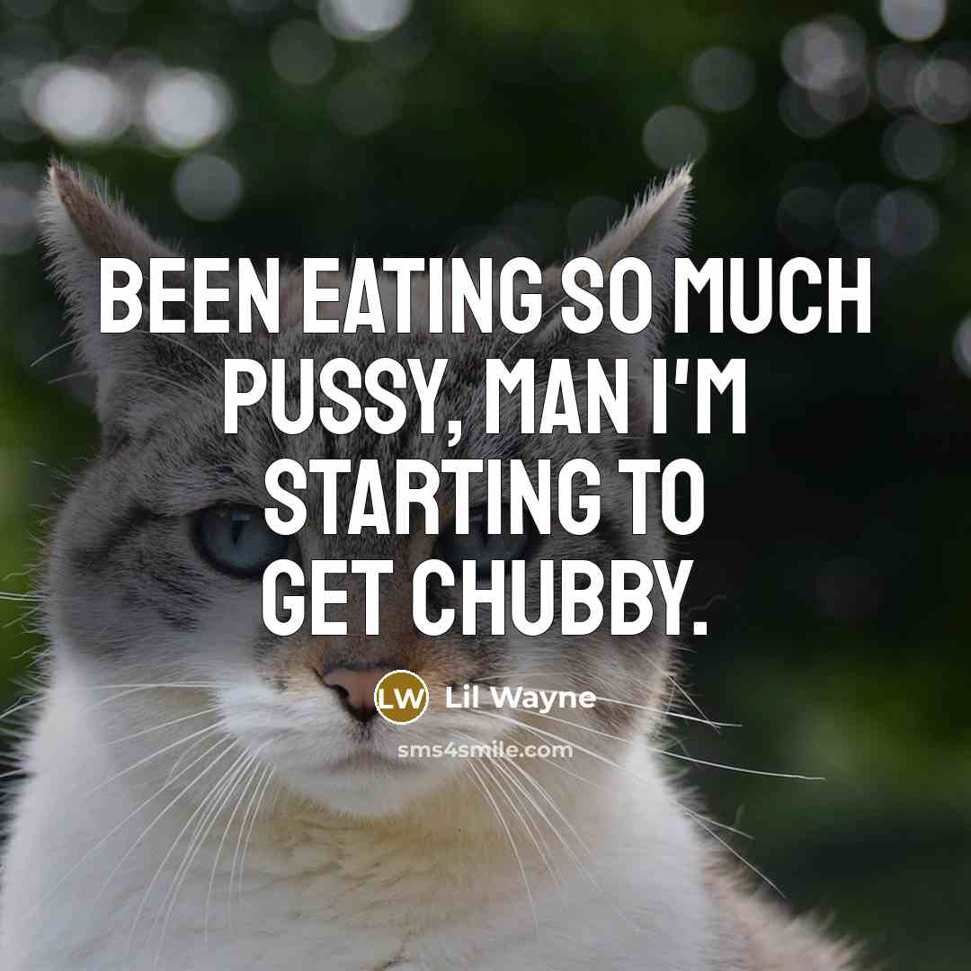“Been eating so much pussy, man I'm starting to get chubby.” quote by Lil Wayne