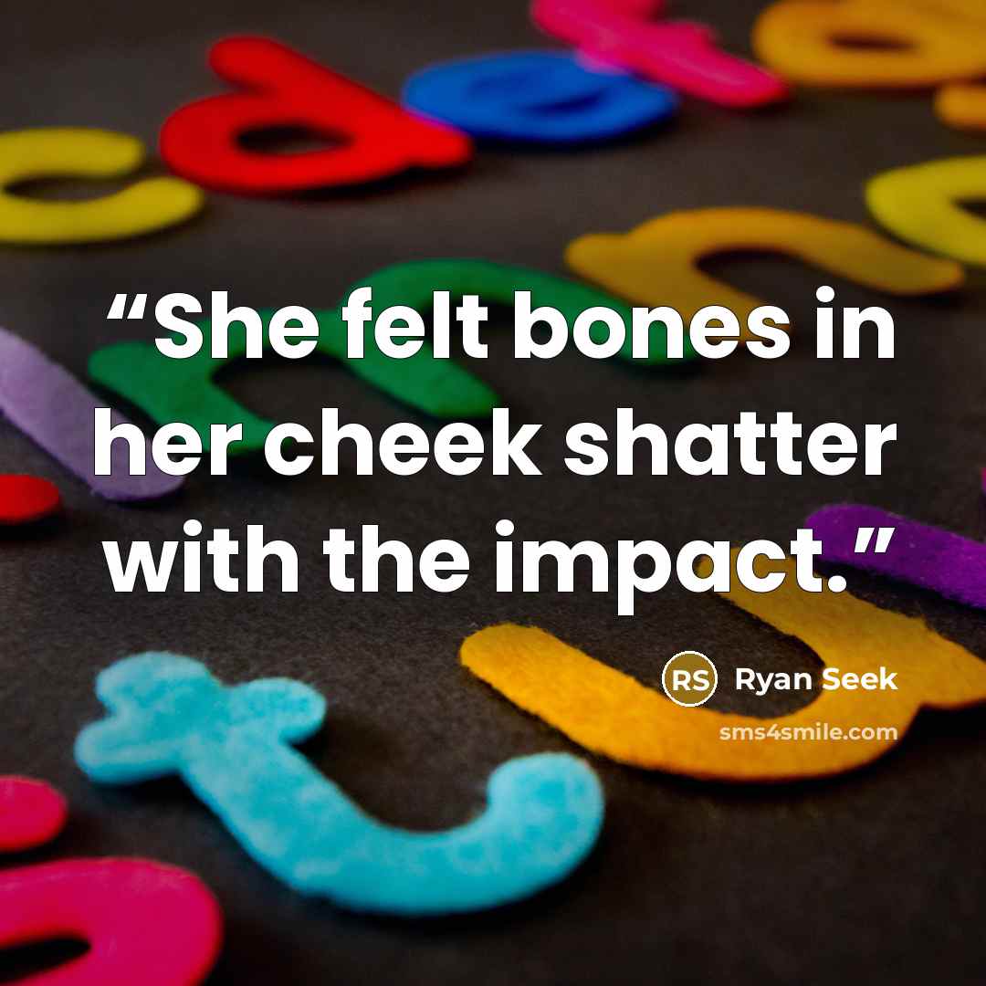 “She felt bones in her cheek shatter with the impact.” quote by Ryan Seek