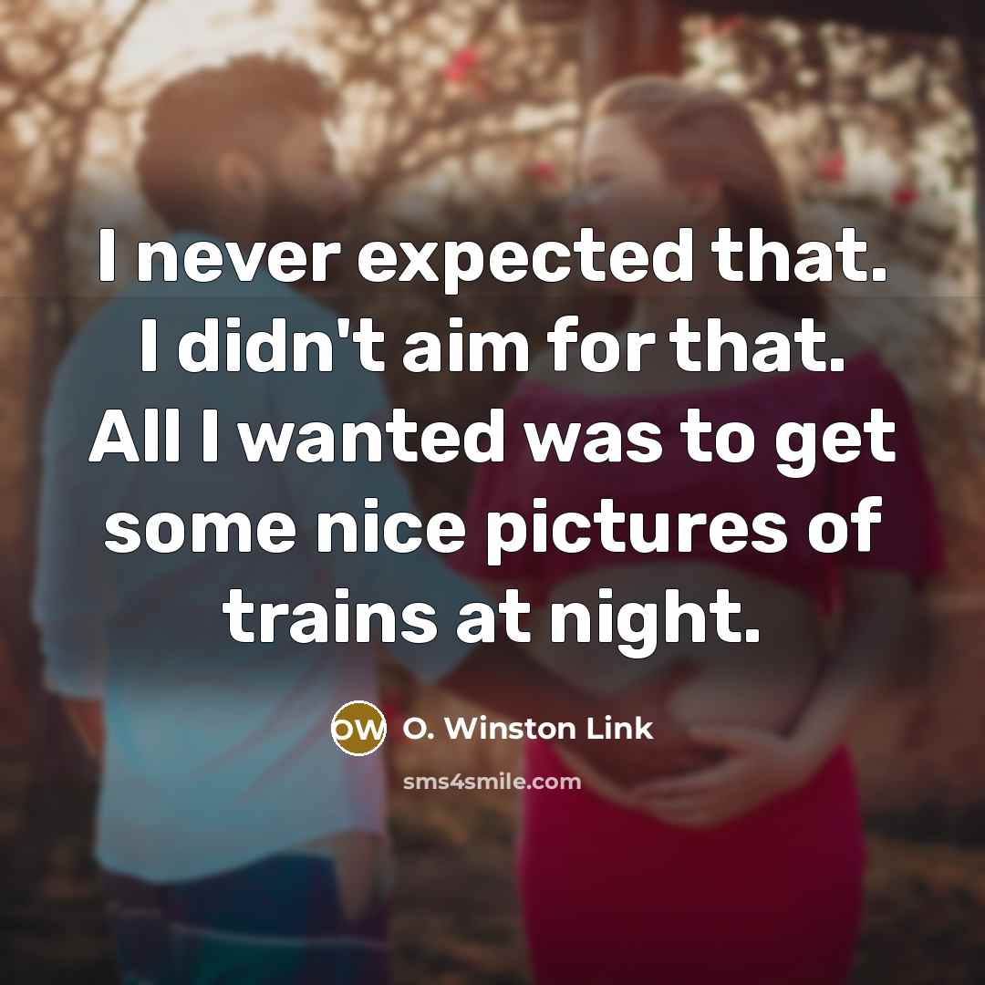 “I never expected that. I didn't aim for that. All I wanted was to get some nice pictures of trains at night.” quote by O. Winston Link