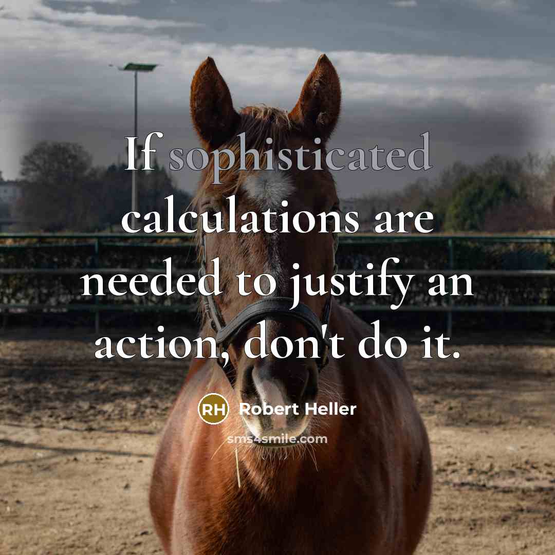 “If sophisticated calculations are needed to justify an action, don't do it.” quote by Robert Heller