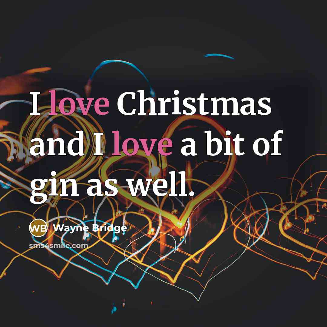 “I love Christmas and I love a bit of gin as well.” quote by Wayne Bridge