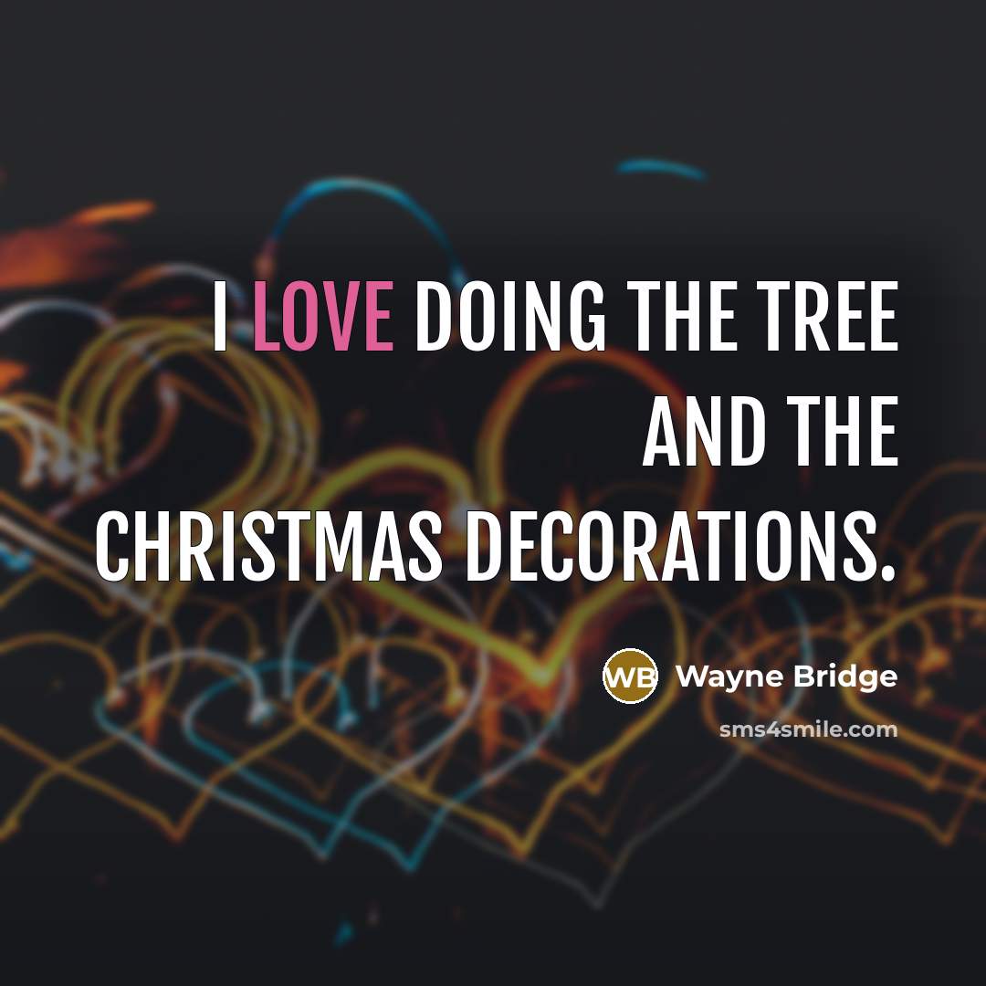 “I love doing the tree and the Christmas decorations.” quote by Wayne Bridge