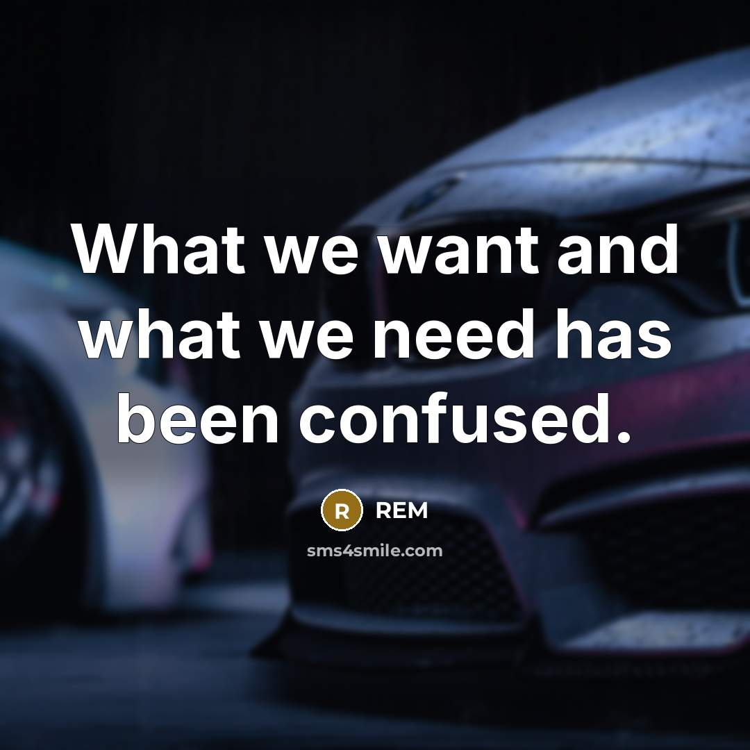 “What we want and what we need has been confused.” quote by REM
