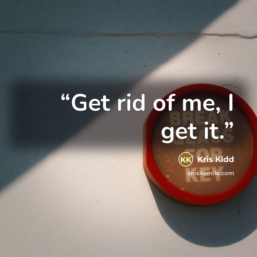 “Get rid of me, I get it.” quote by Kris Kidd