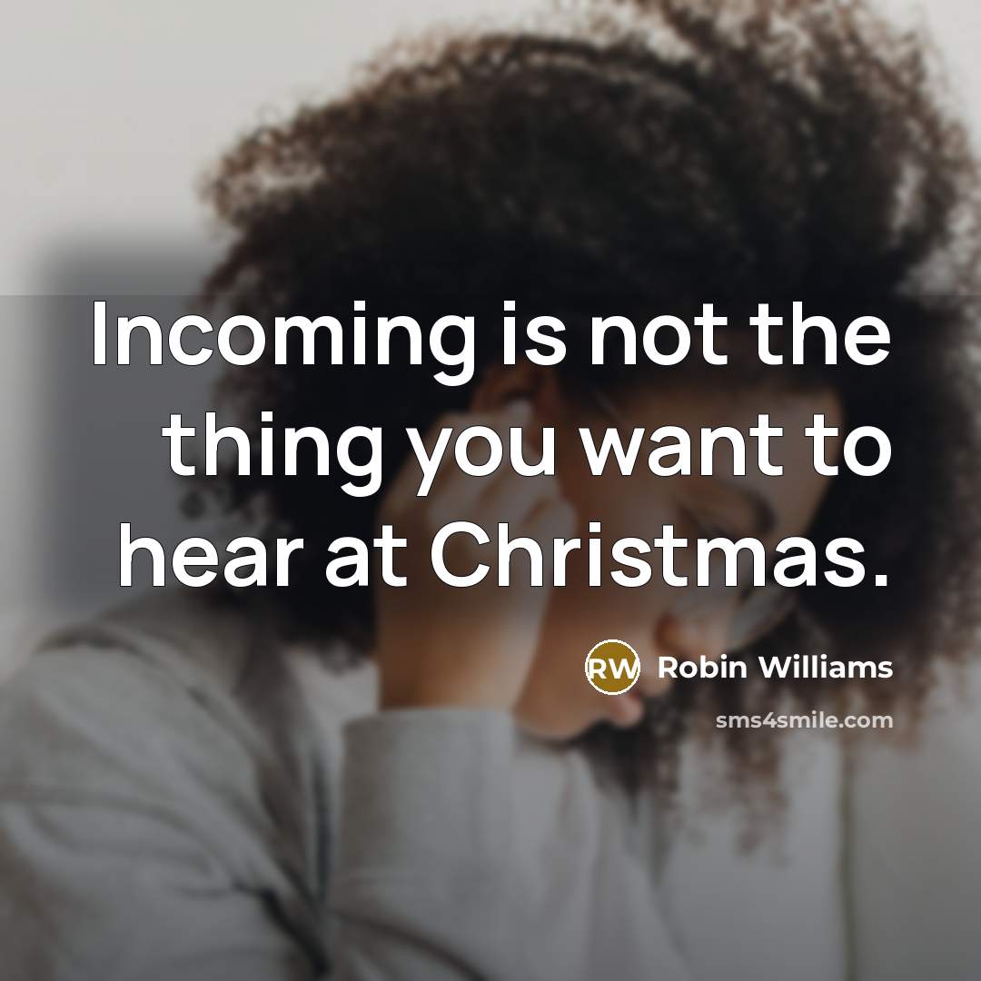 “Incoming is not the thing you want to hear at Christmas.” quote by Robin Williams