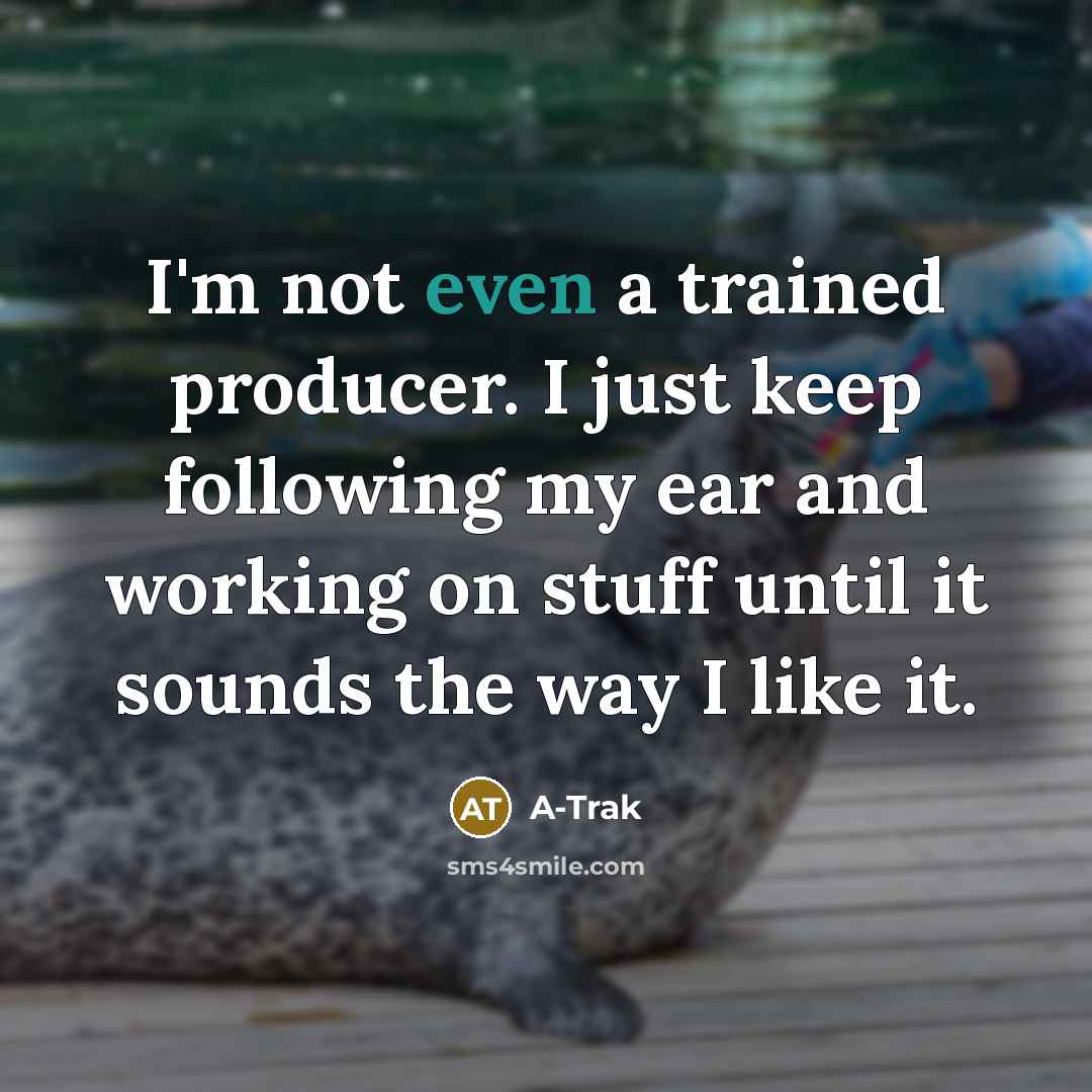 “I'm not even a trained producer. I just keep following my ear and working on stuff until it sounds the way I like it.” quote by A-Trak