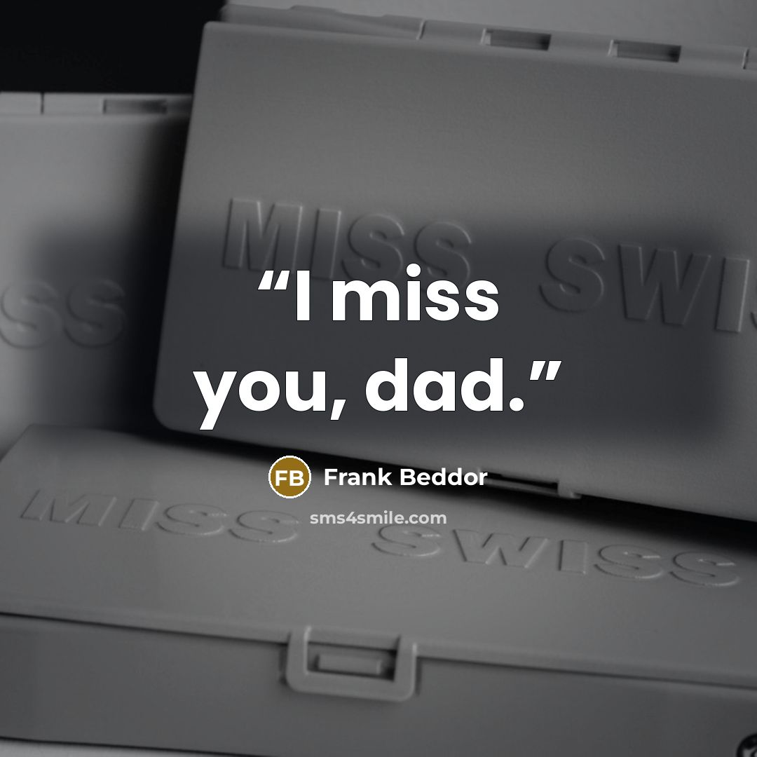 “I miss you, dad.” quote by Frank Beddor