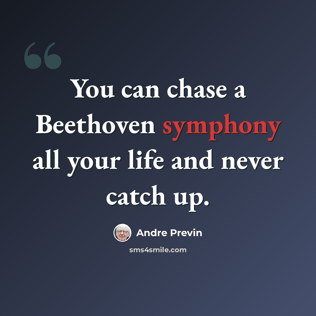 “You can chase a Beethoven symphony all your life and never catch up.” quote by Andre Previn