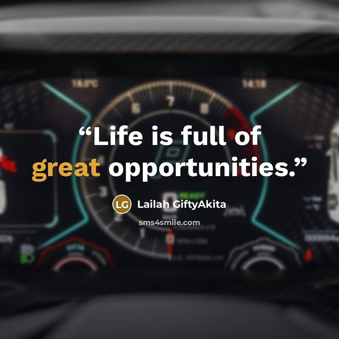 “Life is full of great opportunities.” quote by Lailah GiftyAkita