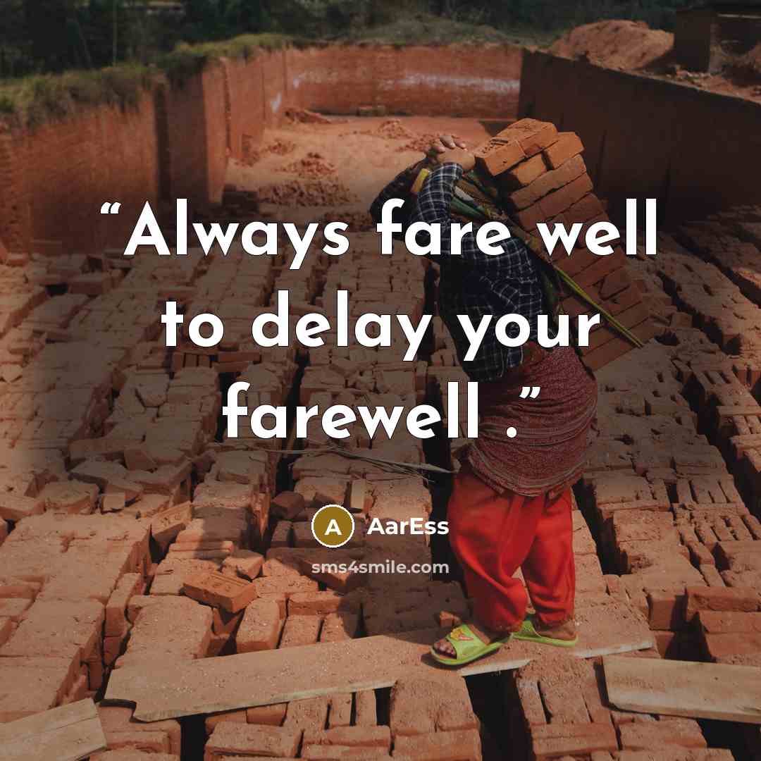 “Always fare well to delay your farewell .” quote by AarEss