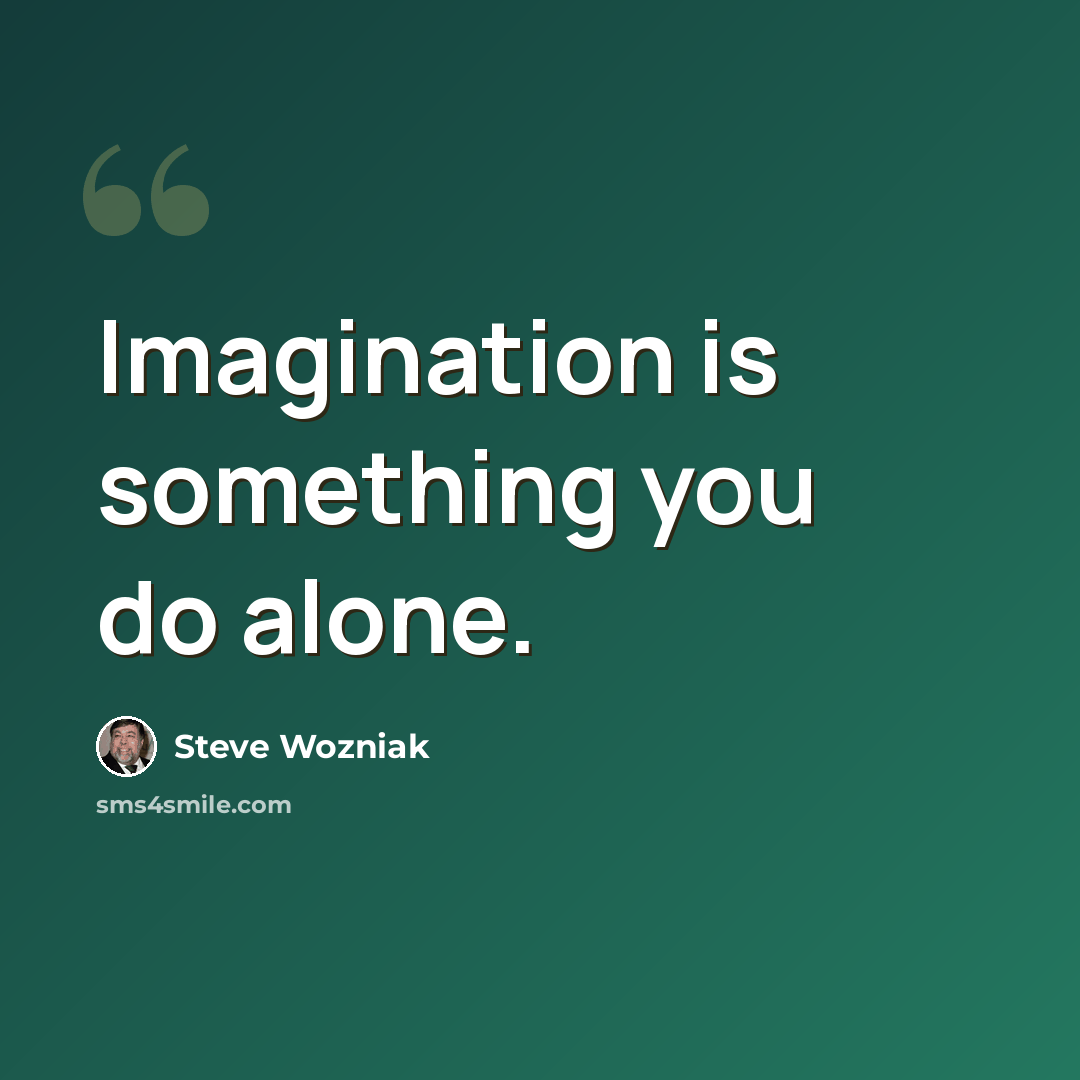 “Imagination is something you do alone.” quote by Steve Wozniak