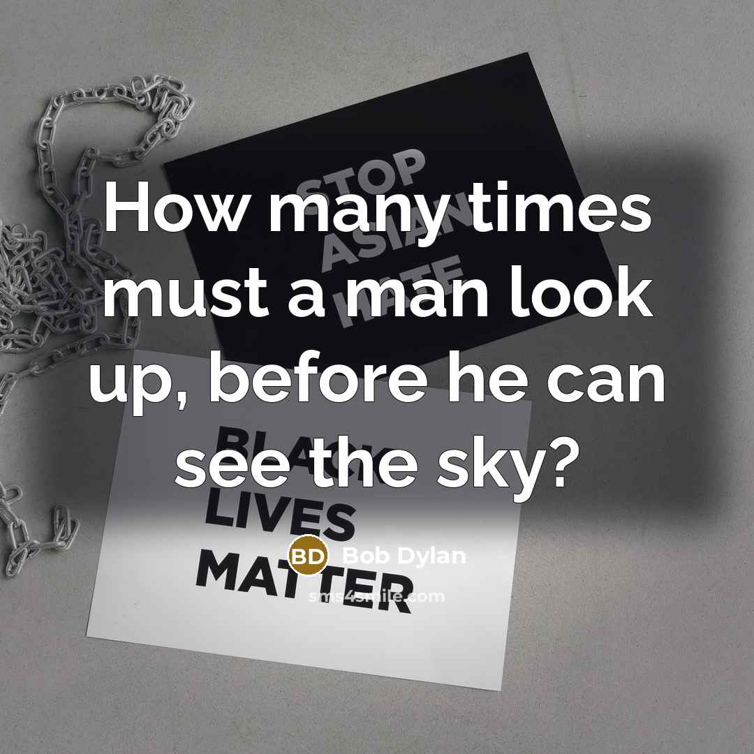 “How many times must a man look up, before he can see the sky?” quote by Bob Dylan