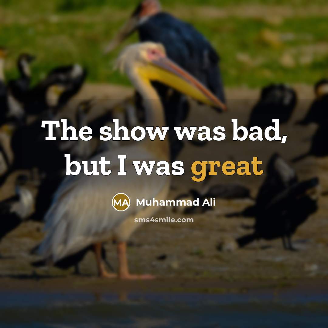 “The show was bad, but I was great” quote by Muhammad Ali