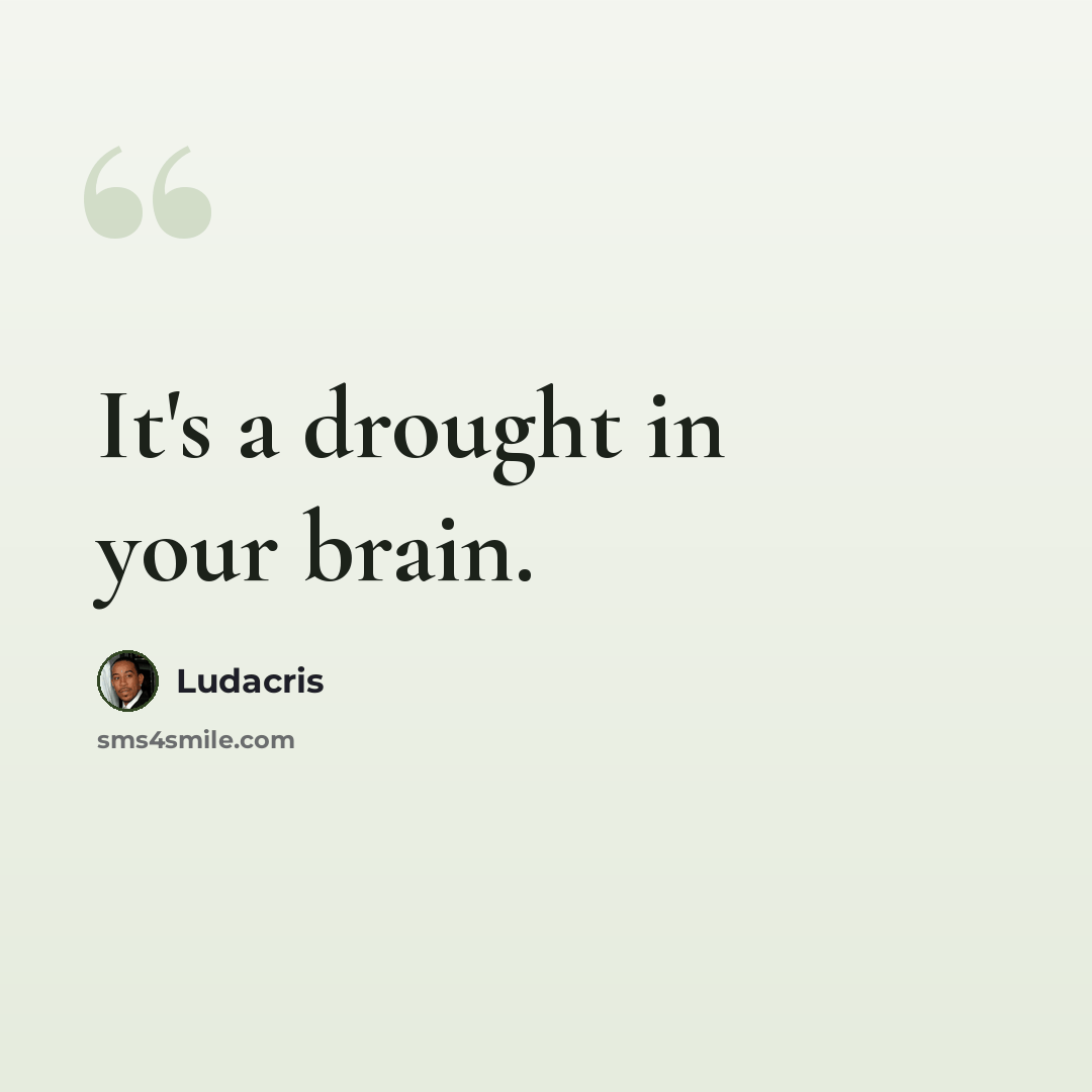 “It's a drought in your brain.” quote by Ludacris