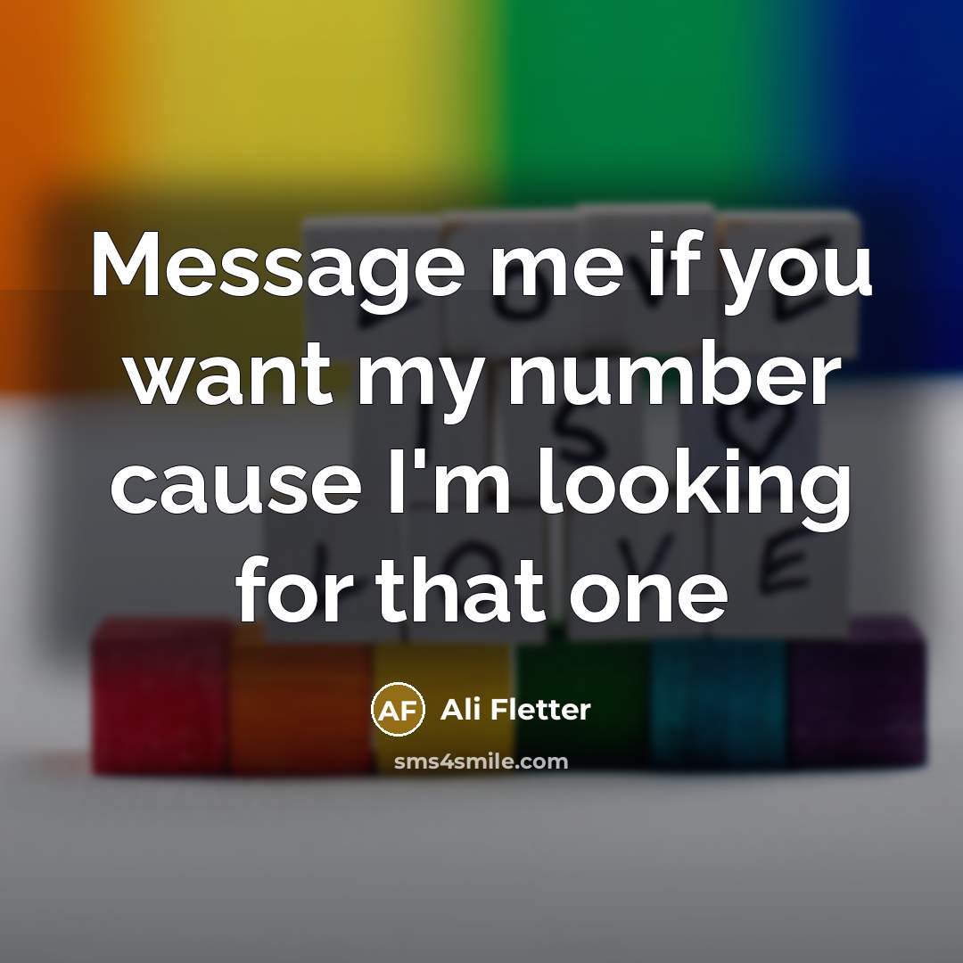 “Message me if you want my number cause I'm looking for that one” quote by Ali Fletter