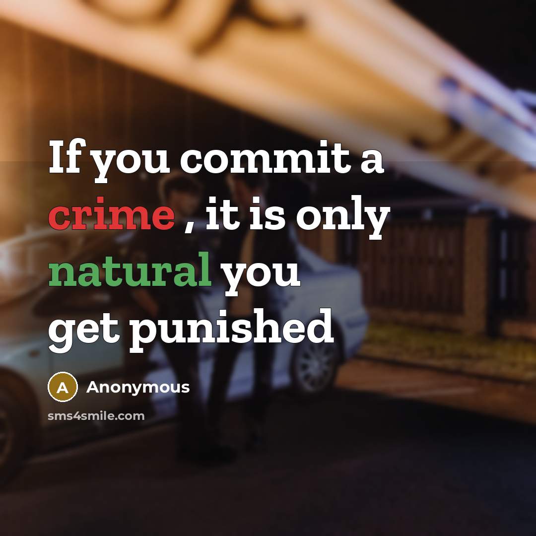 “If you commit a crime , it is only natural you get punished” quote by Anonymous