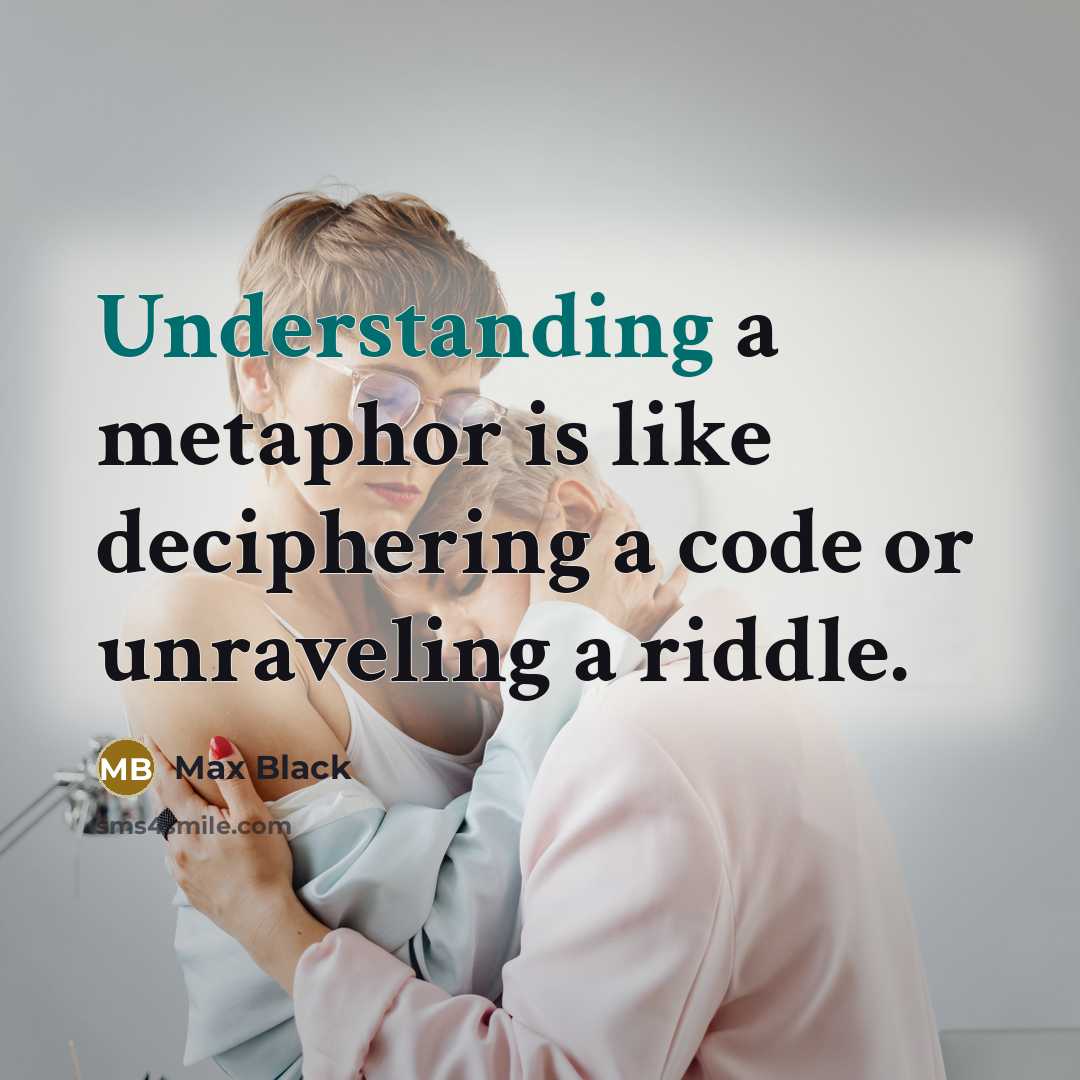 “Understanding a metaphor is like deciphering a code or unraveling a riddle.” quote by Max Black