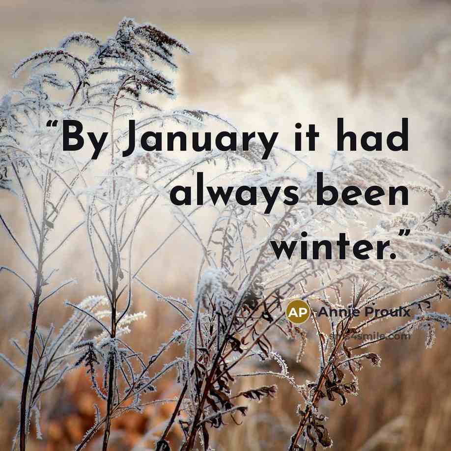 “By January it had always been winter.” quote by Annie Proulx