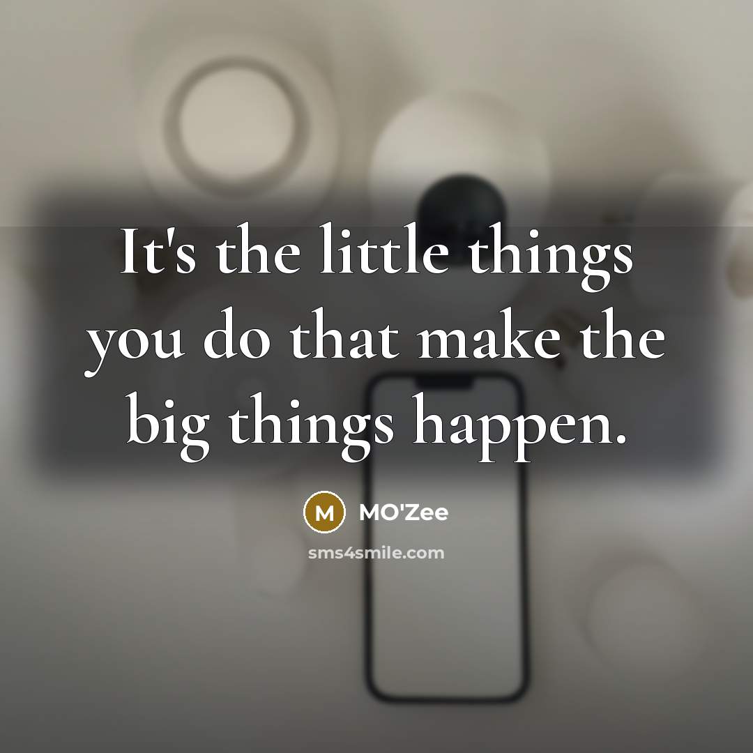 “It's the little things you do that make the big things happen.” quote by MO'zee