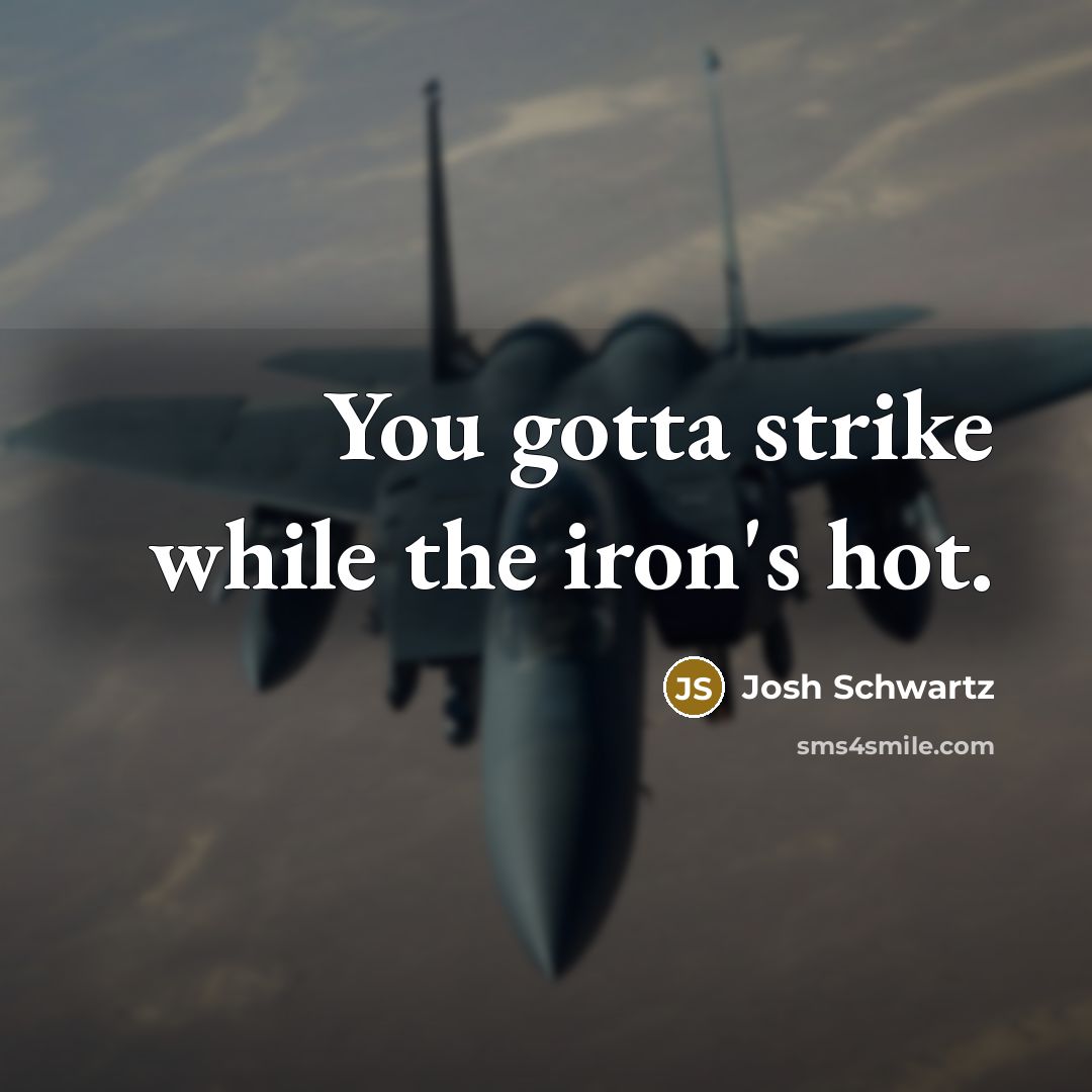 “You gotta strike while the iron's hot.” quote by Josh Schwartz