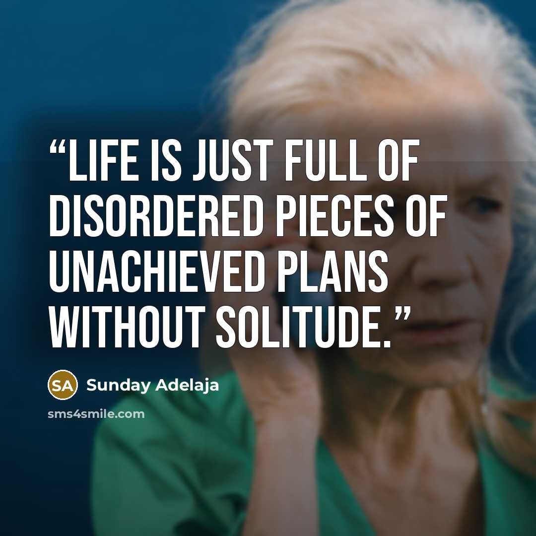 “Life is just full of disordered pieces of unachieved plans without solitude.” quote by Sunday Adelaja