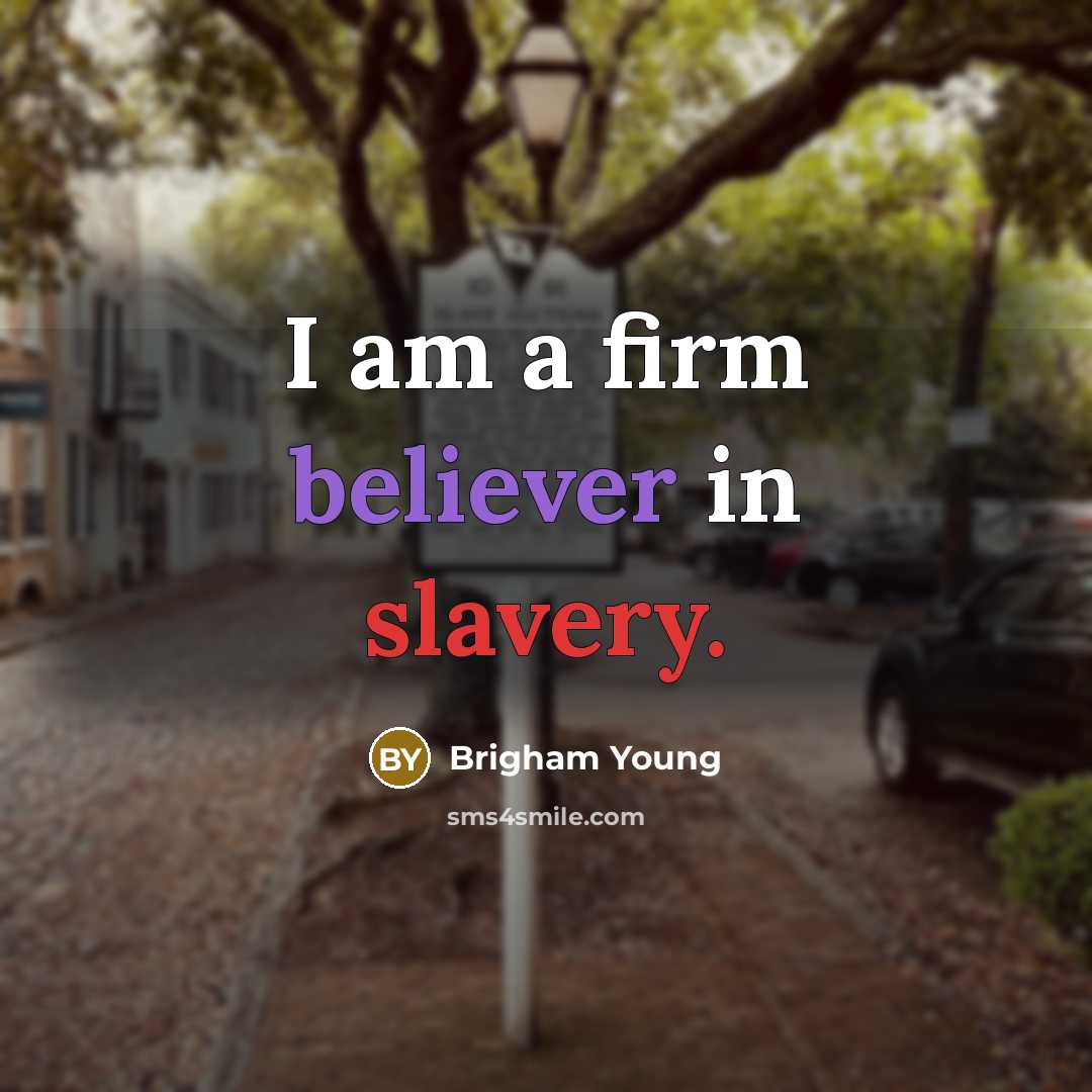 “I am a firm believer in slavery.” quote by Brigham Young