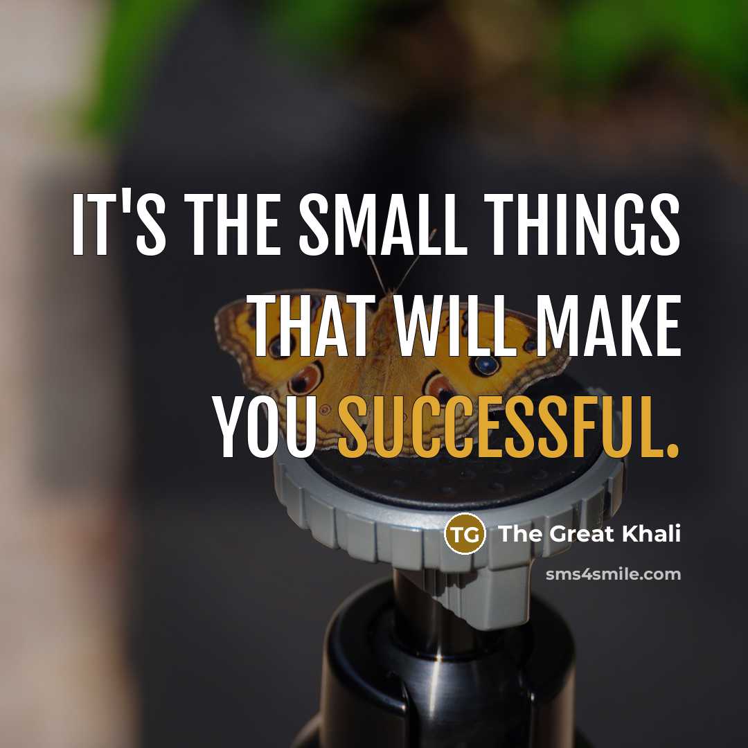 “It's the small things that will make you successful.” quote by The Great Khali