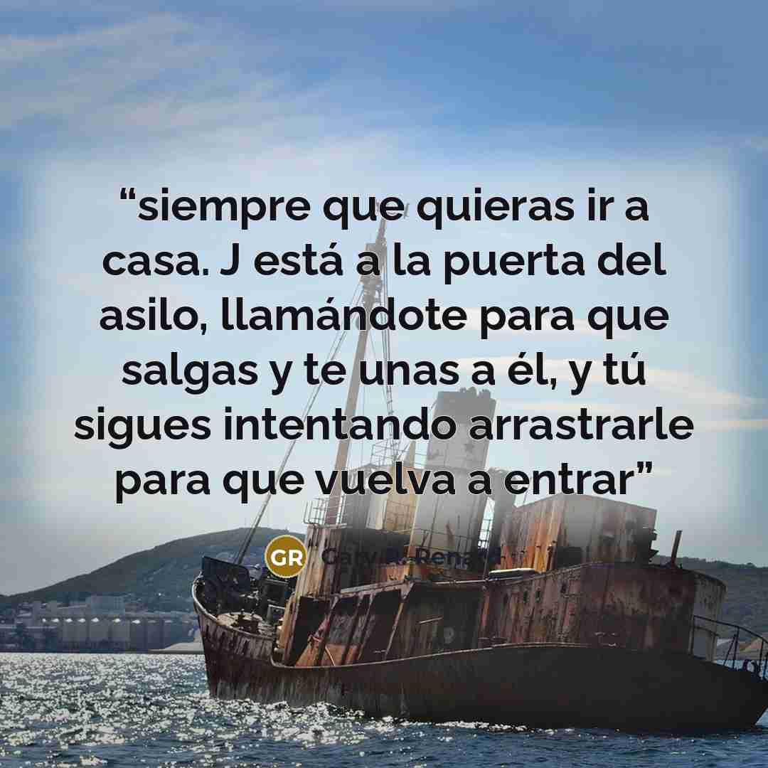 “siempre que quieras ir a casa. J está a la puerta del asilo, llamándote para que salgas y te unas a él, y tú sigues intentando arrastrarle para que vuelva a entrar” quote by Gary R. Renard