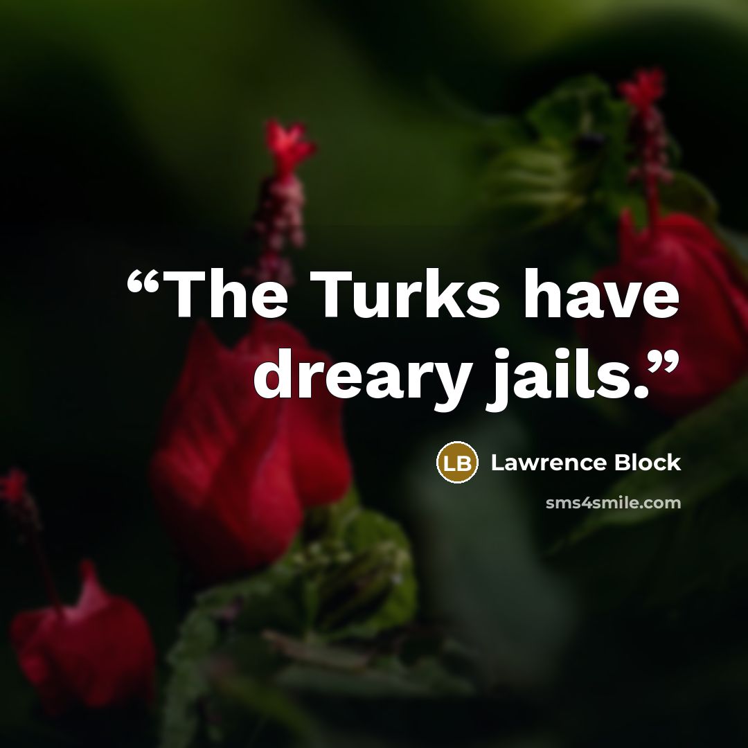 “The Turks have dreary jails.” quote by Lawrence Block