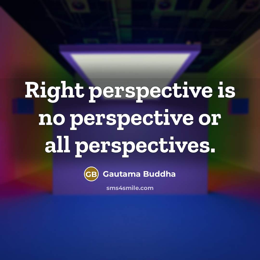 “Right perspective is no perspective or all perspectives.” quote by Gautama Buddha