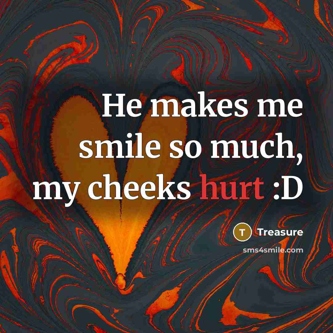 “He makes me smile so much, my cheeks hurt :D” quote by Treasure