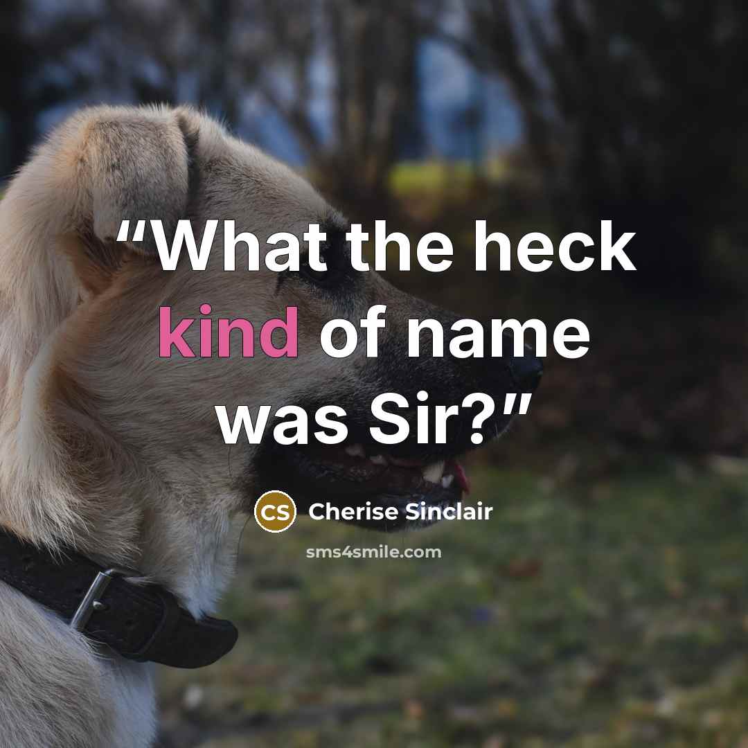“What the heck kind of name was Sir?” quote by Cherise Sinclair