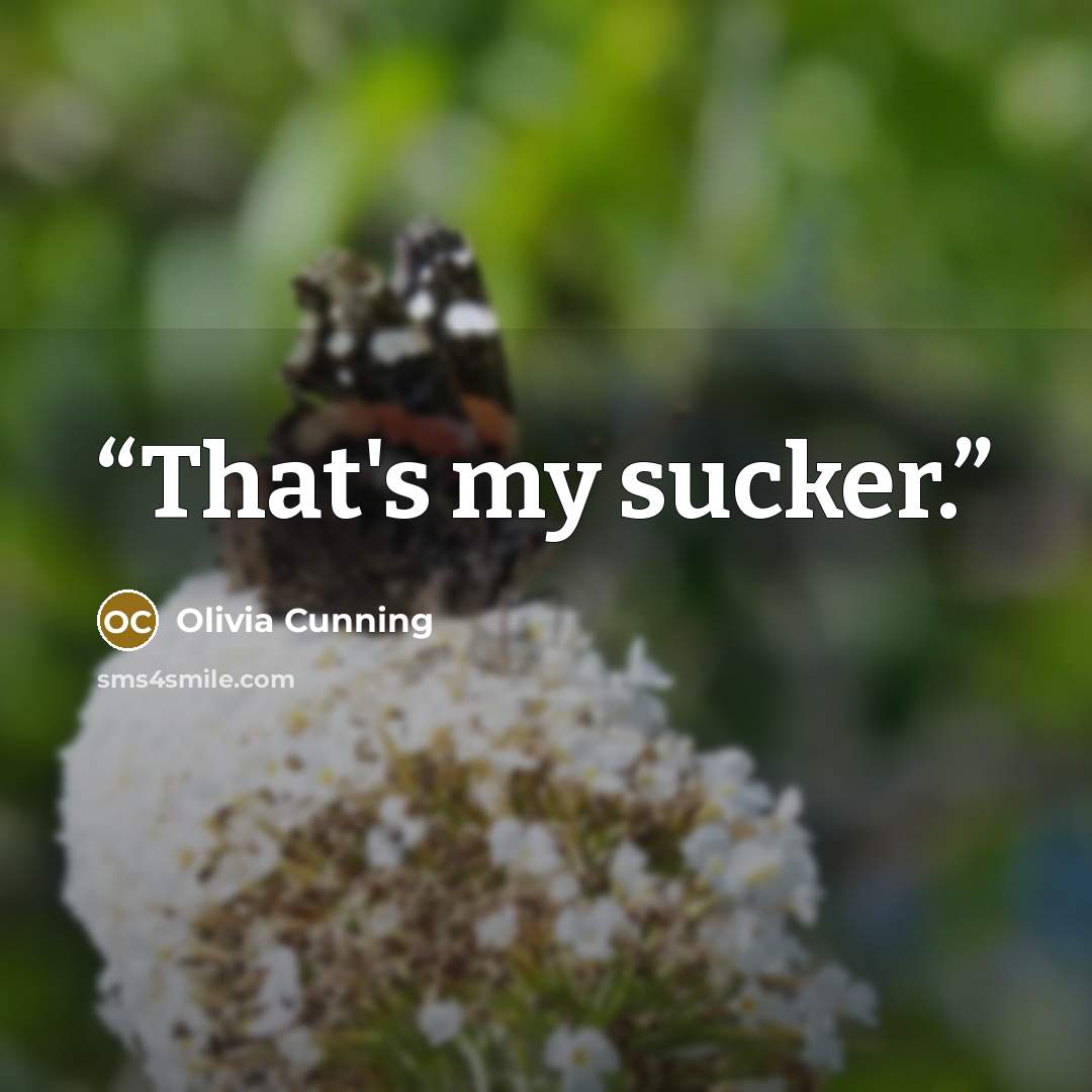 “That's my sucker.” quote by Olivia Cunning