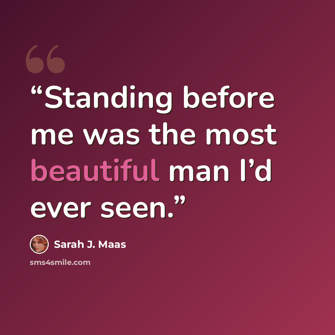 “Standing before me was the most beautiful man I’d ever seen.” quote by Sarah J. Maas
