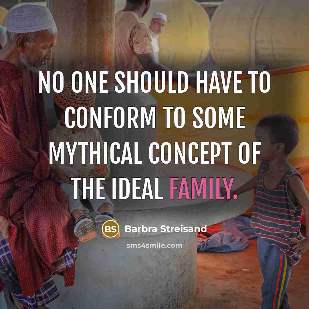 “No one should have to conform to some mythical concept of the ideal family.” quote by Barbra Streisand