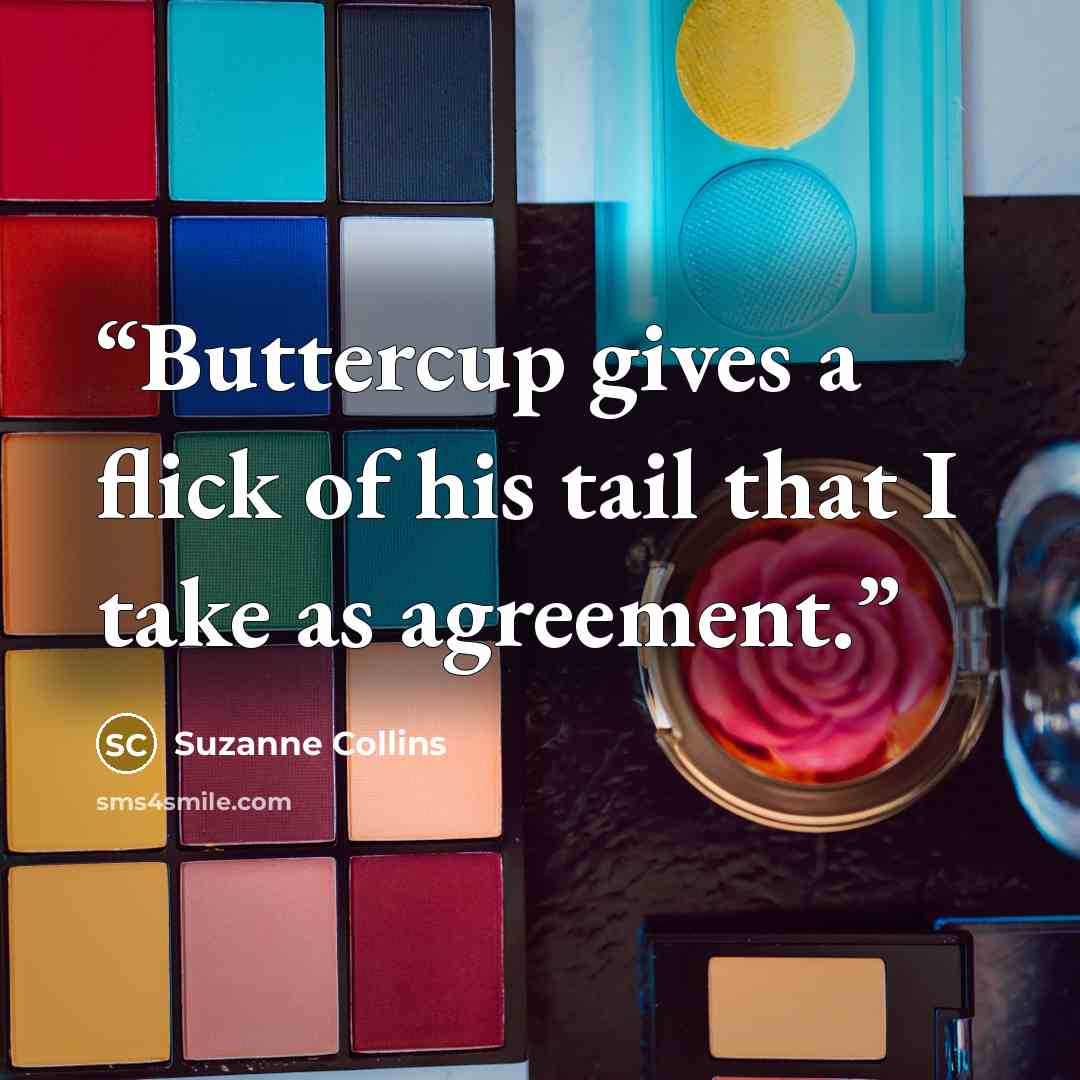 “Buttercup gives a flick of his tail that I take as agreement.” quote by Suzanne Collins