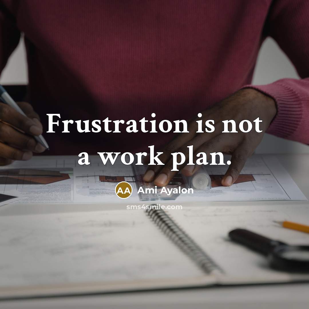 “Frustration is not a work plan.” quote by Ami Ayalon