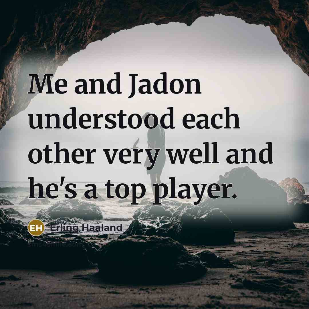 “Me and Jadon understood each other very well and he's a top player.” quote by Erling Haaland