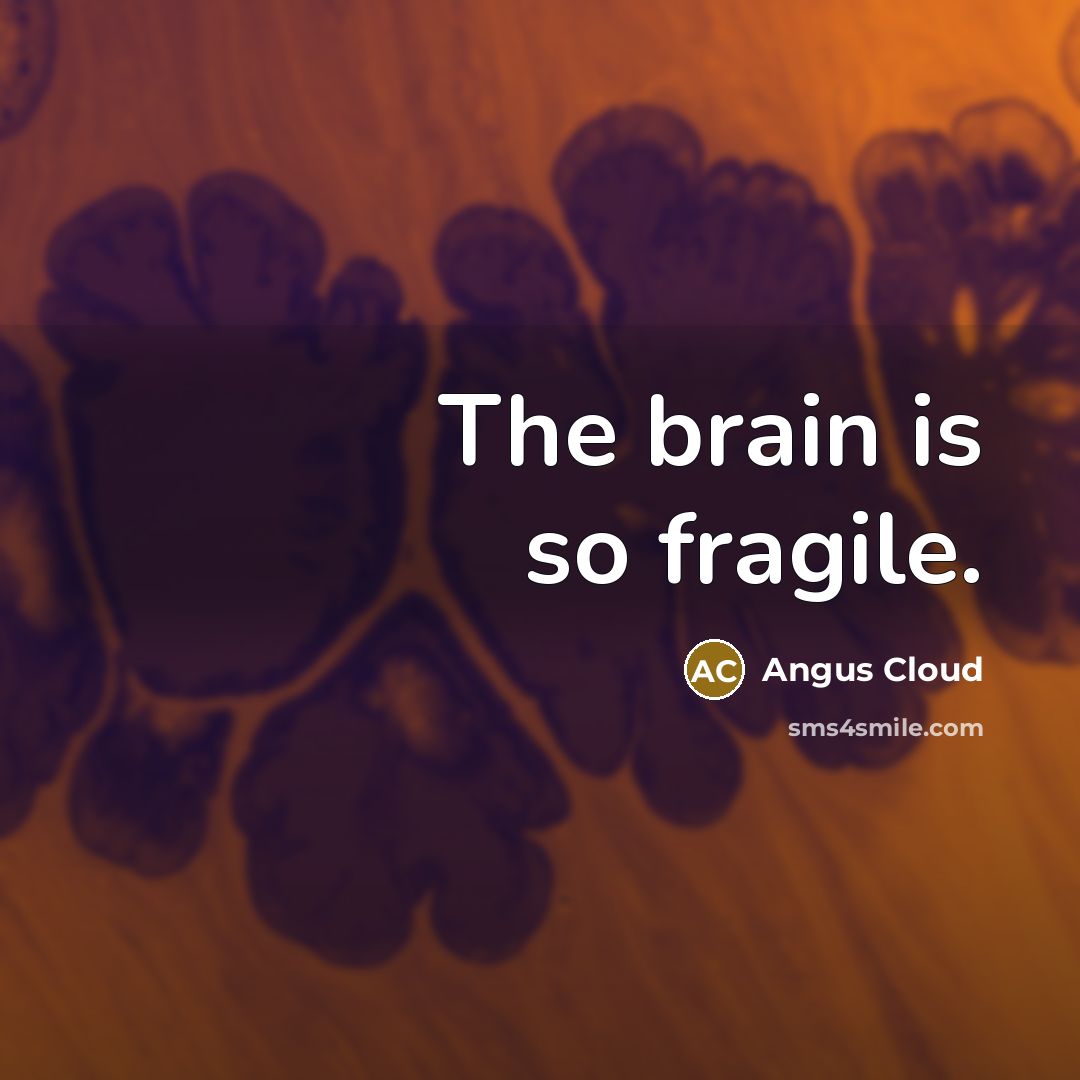 “The brain is so fragile.” quote by Angus Cloud