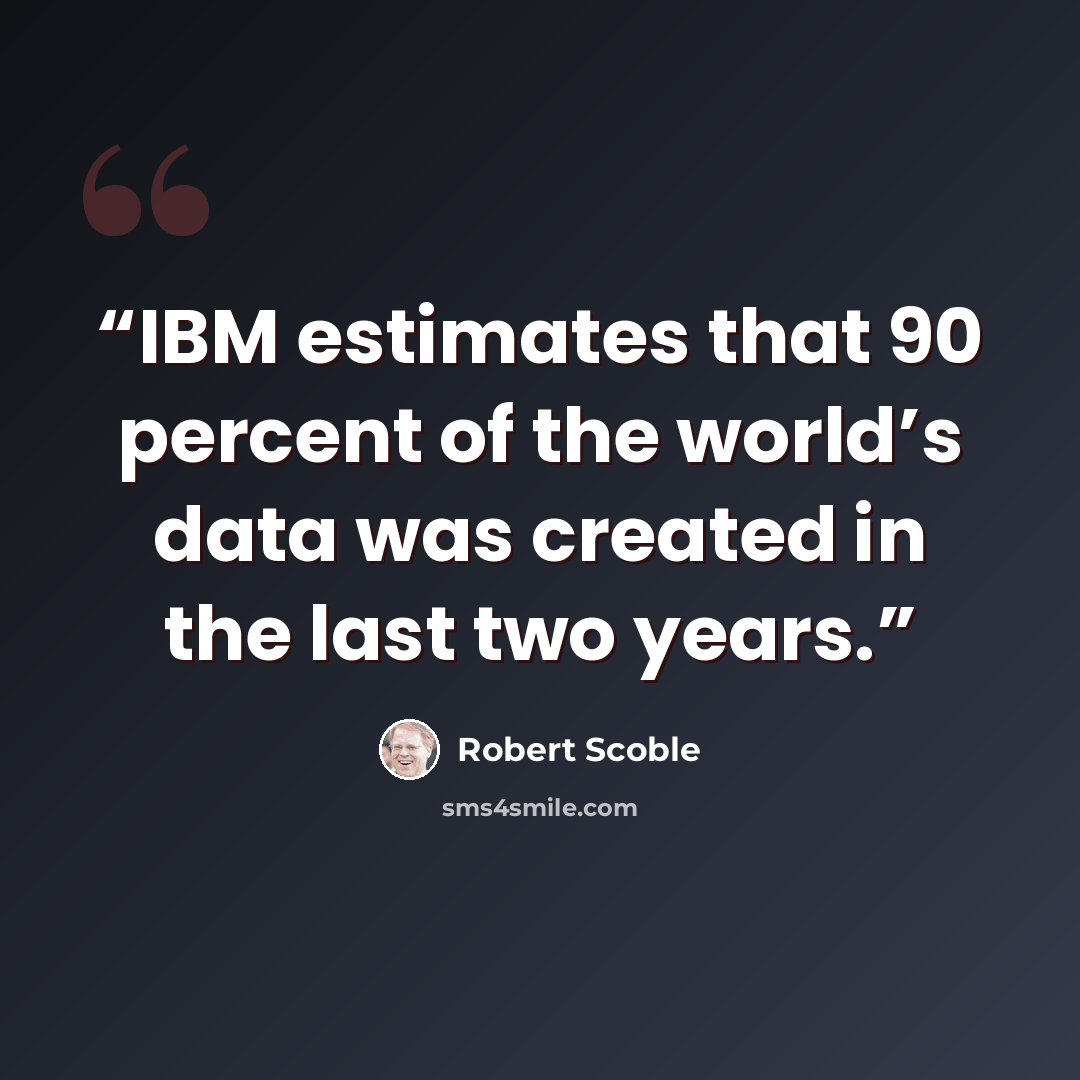 “IBM estimates that 90 percent of the world’s data was created in the last two years.” quote by Robert Scoble