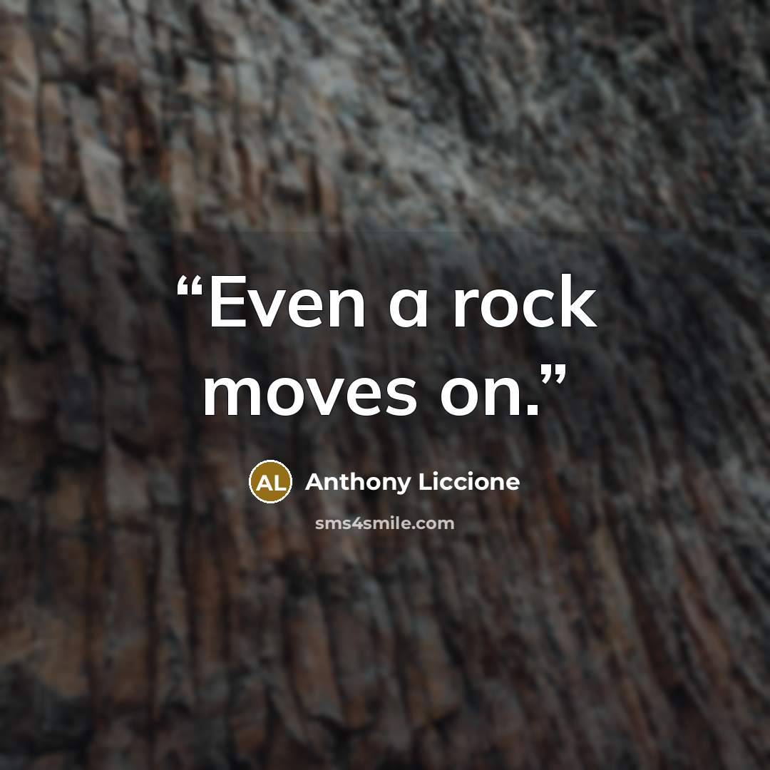 “Even a rock moves on.” quote by Anthony Liccione